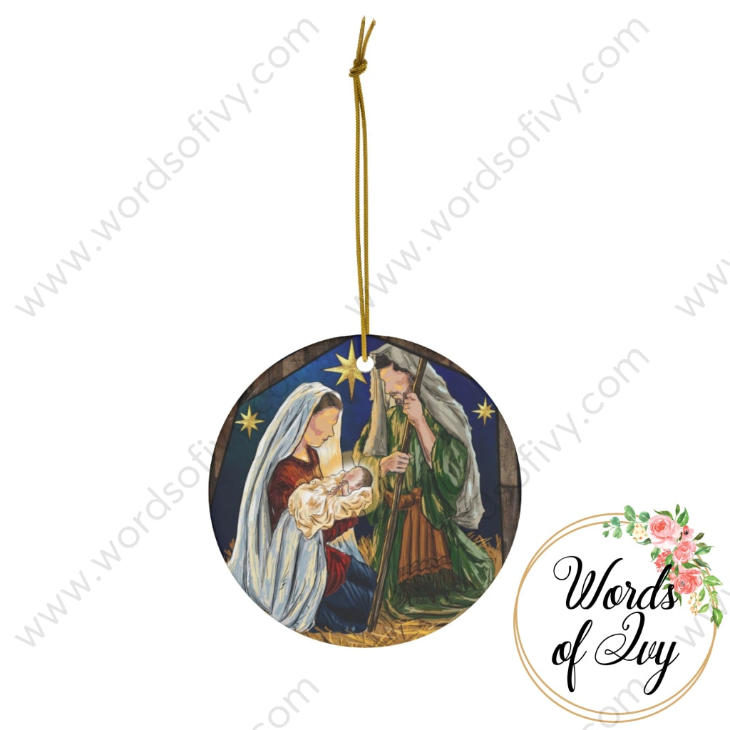 Christmas Ornament - Birth Of Jesus Circle / One Size Home Decor