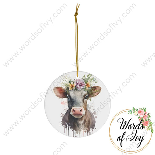 Christmas Ornament - Boho Cow 230709009 | Nauti Life Tees