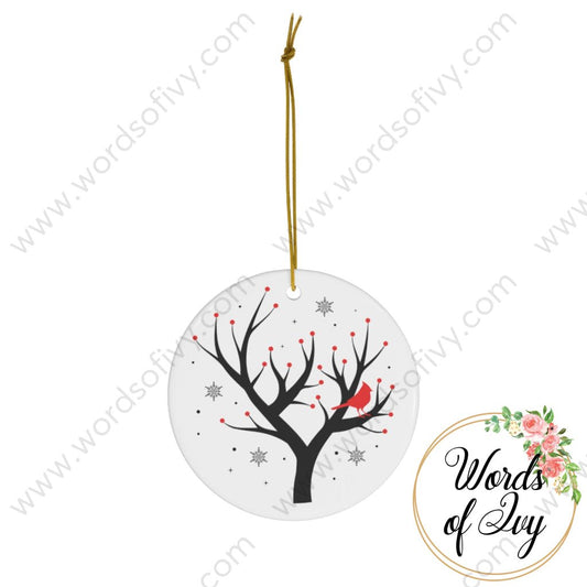 Christmas Ornament - Cardinal in tree 221213012 | Nauti Life Tees