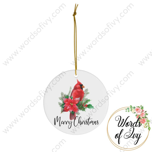 Christmas Ornament - Cardinal Merry 211111003 Circle / One Size Home Decor