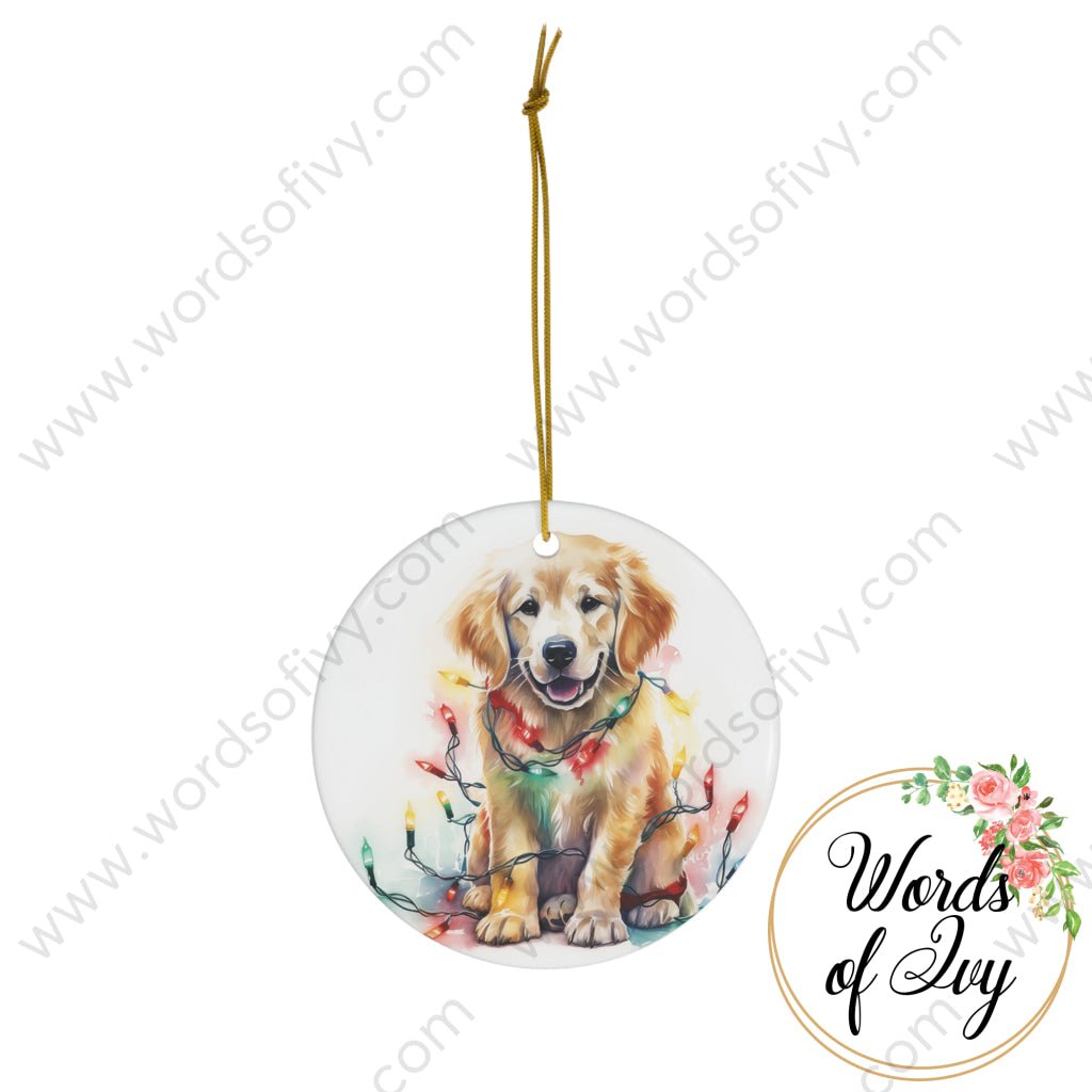 Christmas Ornament - Golden Retriever Puppy 240123001 Circle / One Size Home Decor