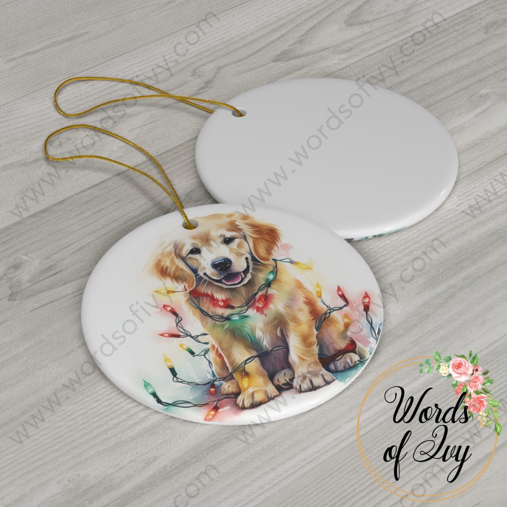 Christmas Ornament - Golden Retriever puppy 240123001 | Nauti Life Tees