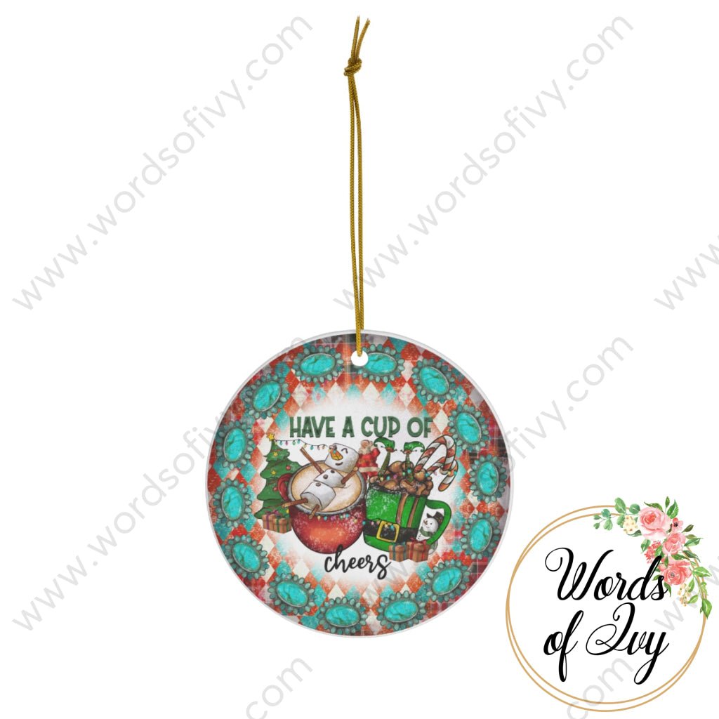 Christmas Ornament - Grab a cup of cheer 221205025 | Nauti Life Tees