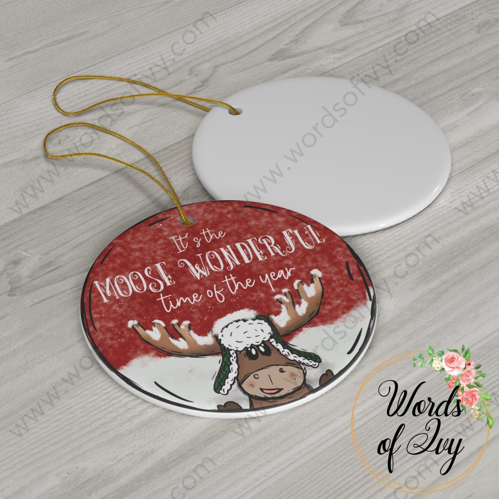 Christmas Ornament - It's the Moose Wonderful time of the year 221220015 | Nauti Life Tees