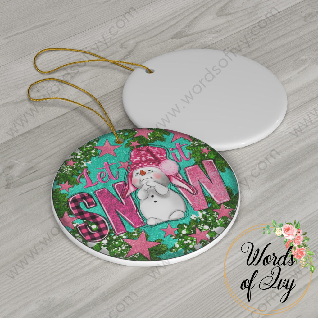 Christmas Ornament - Pink Let It Snow 221205027 Home Decor