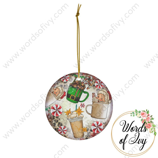 Christmas Ornament - Santa Coffee 221206008 | Nauti Life Tees