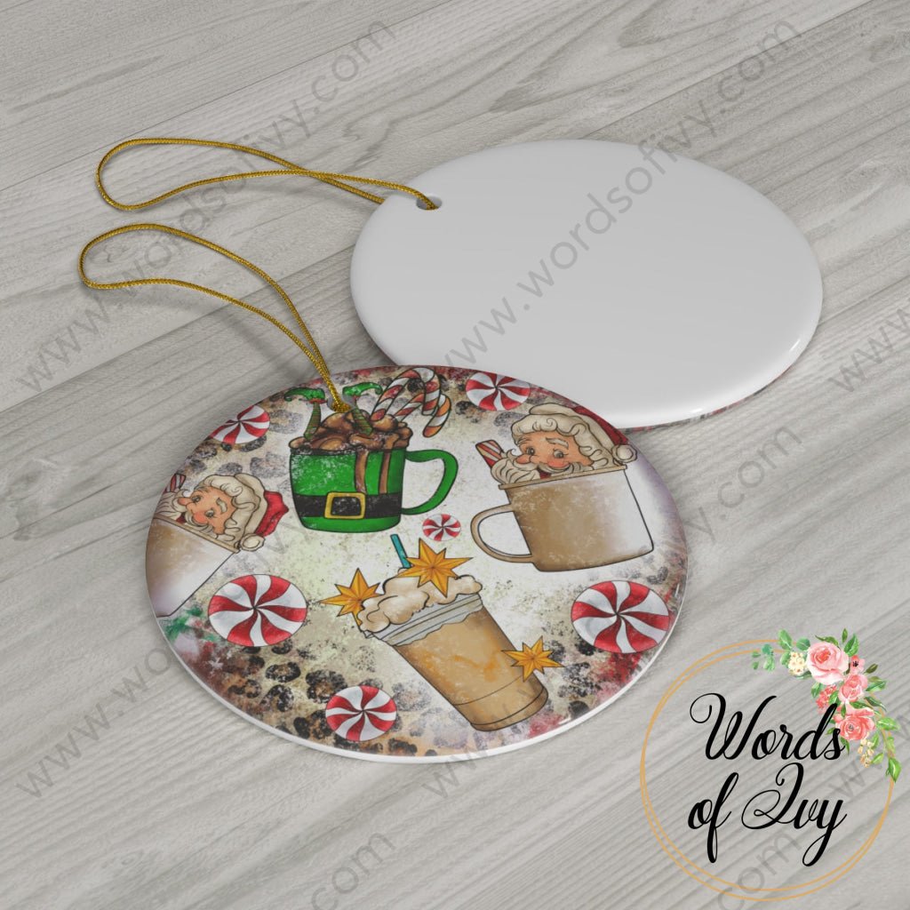 Christmas Ornament - Santa Coffee 221206008 | Nauti Life Tees