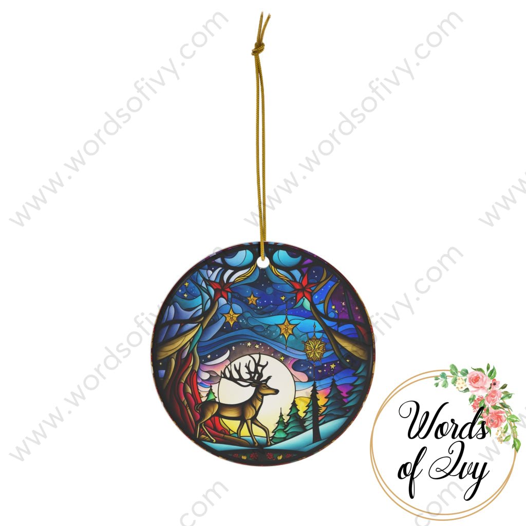 Christmas Ornament - Stained Glass Reindeer 230704006 | Nauti Life Tees