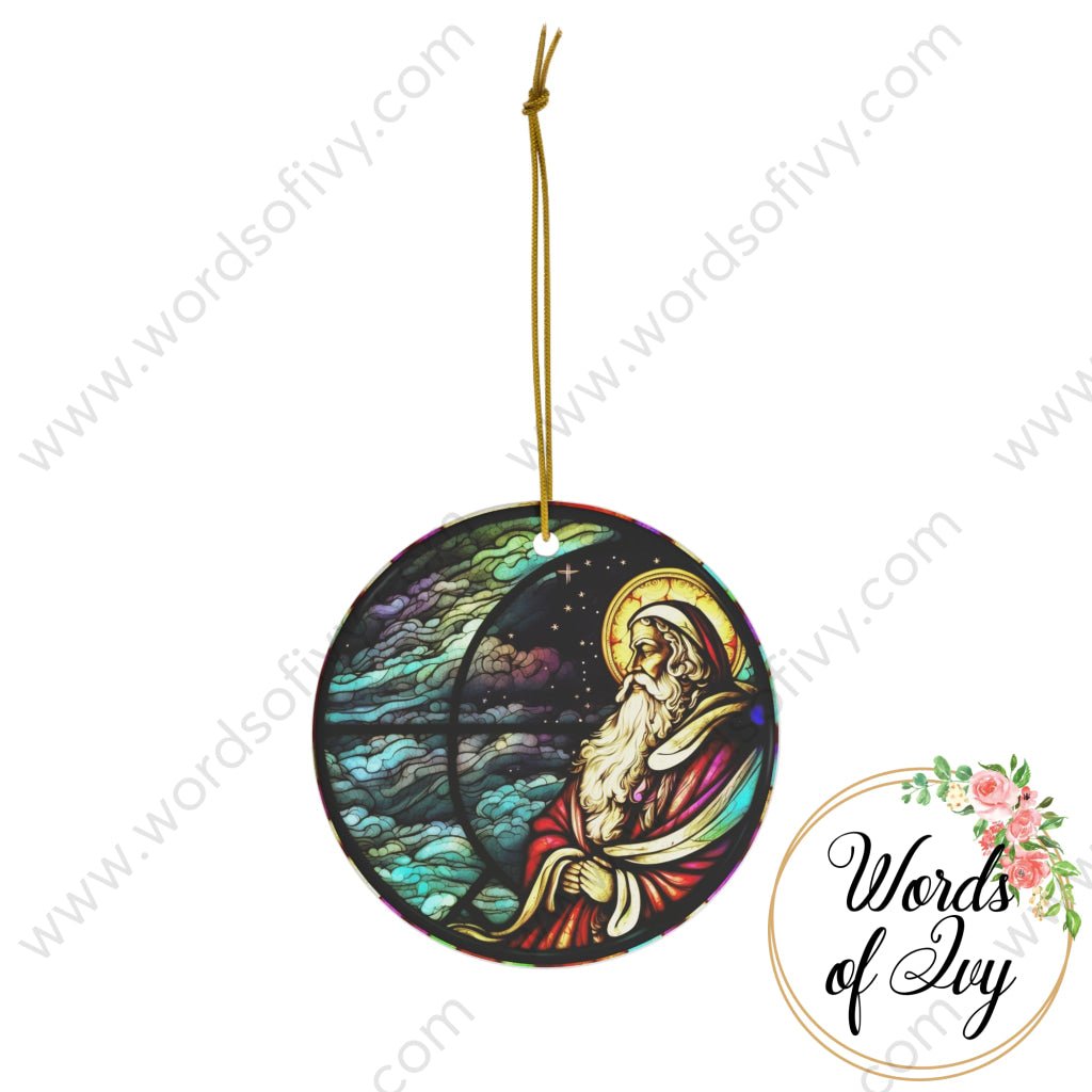 Christmas Ornament - Stained Glass Santa 230704013 | Nauti Life Tees