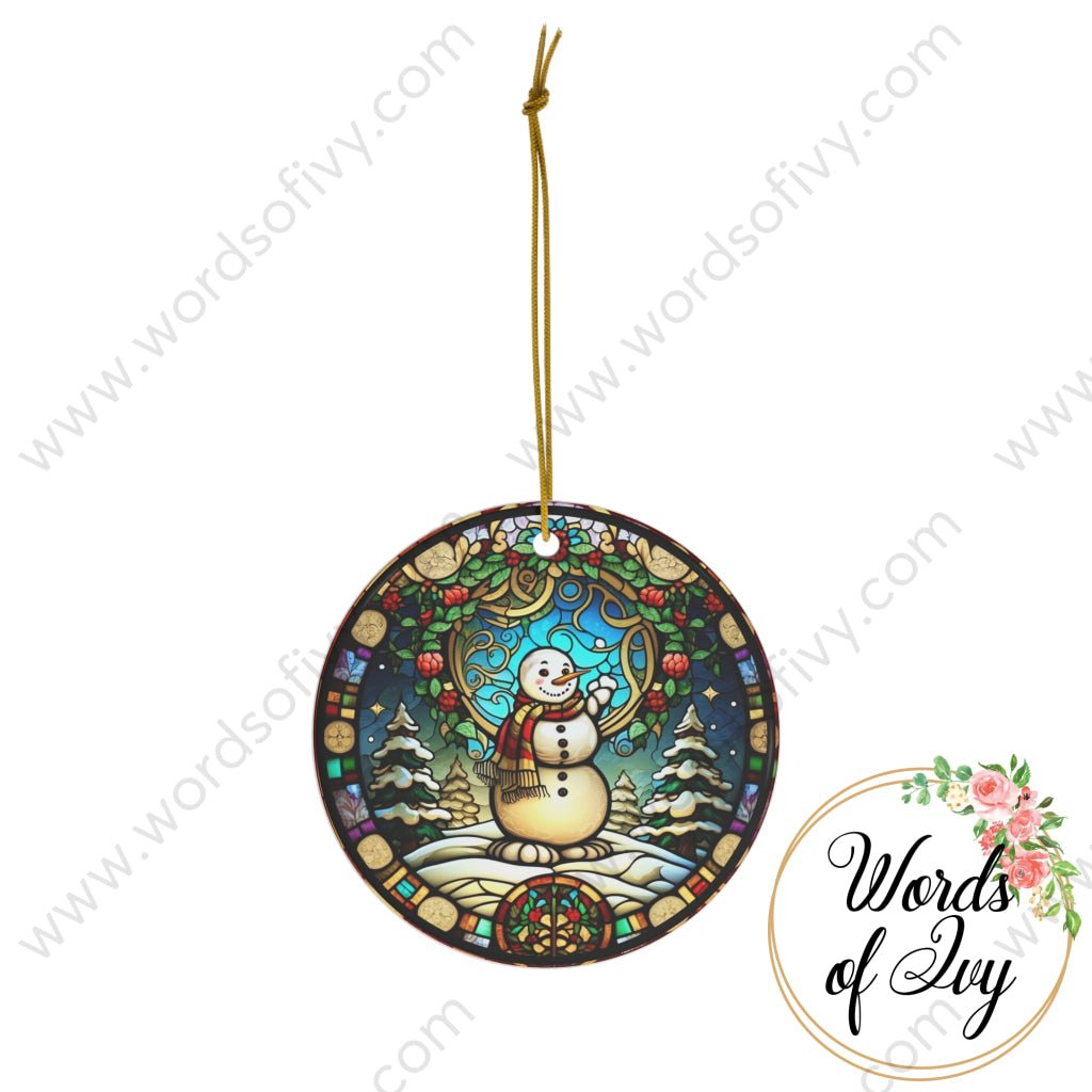 Christmas Ornament - Stained Glass Snowman 230704016 | Nauti Life Tees