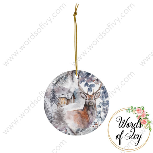 Christmas Ornament - Winter Deer 230616003 | Nauti Life Tees