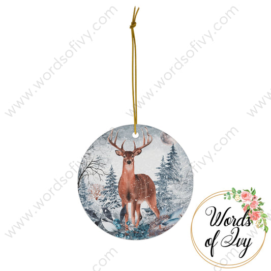 Christmas Ornament - Winter Deer 230616006 | Nauti Life Tees