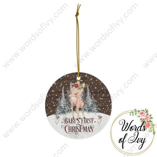 Christmas Ornament - Woodland Deer Babys First 221205026 Circle / One Size Home Decor