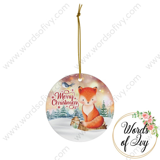 Christmas Ornament - Woodland Fox Merry Christmas 221118003 | Nauti Life Tees