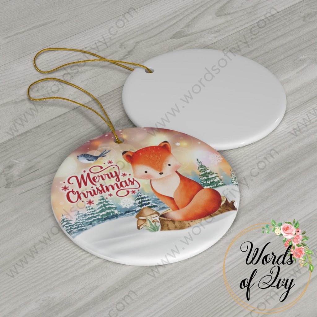 Christmas Ornament - Woodland Fox Merry Christmas 221118003 | Nauti Life Tees
