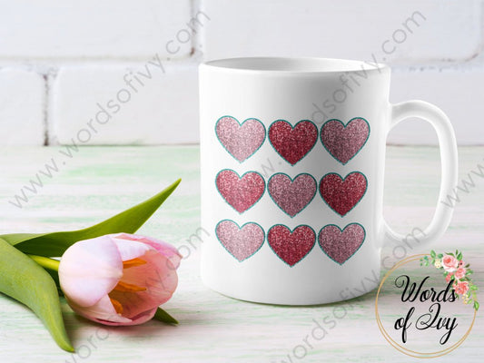 Coffee Mug - Faux Sequin Hearts 240105004