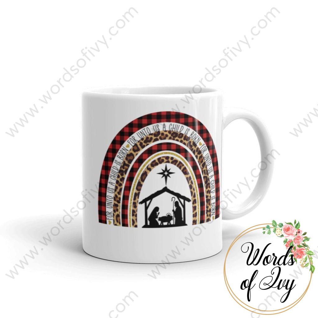 Coffee Mug - For unto us a child is born Boho Rainbow | Nauti Life Tees