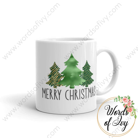 Coffee Mug - Merry Christmas Green Trees 11Oz