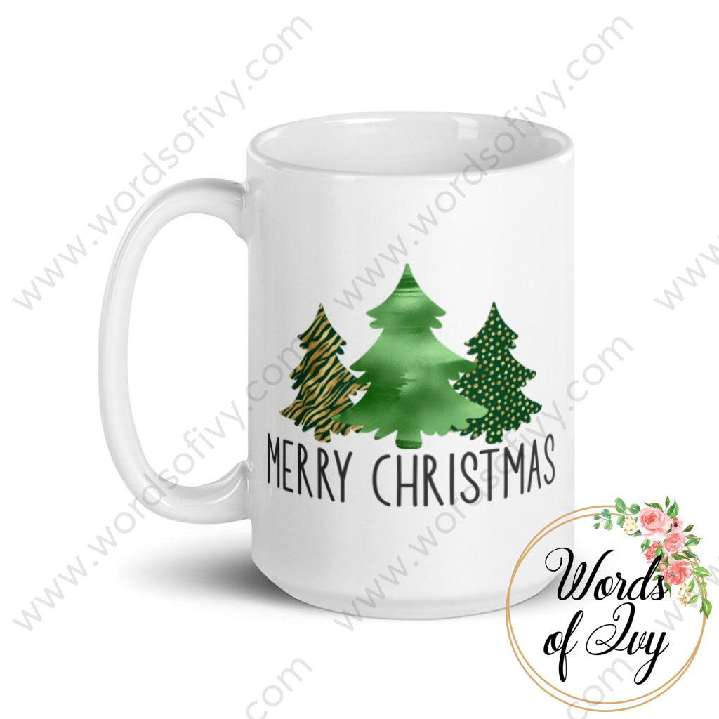 Coffee Mug - Merry Christmas Green Trees