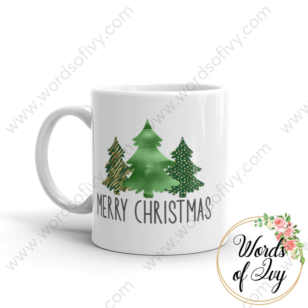 Coffee Mug - Merry Christmas Green Trees | Nauti Life Tees