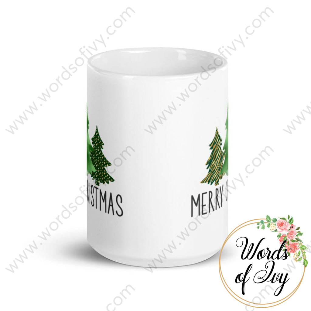 Coffee Mug - Merry Christmas Green Trees