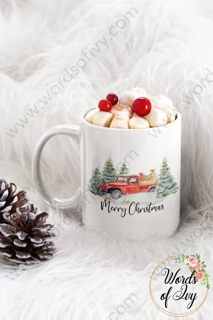 Coffee Mug - Merry Christmas Red Truck 211124003