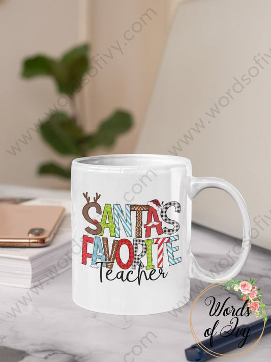 Coffee Mug - Santa's Favorite teacher 211209001 | Nauti Life Tees