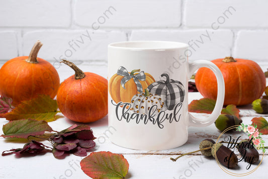 Coffee Mug - Thankful Pumpkin Trio 211031001 | Nauti Life Tees