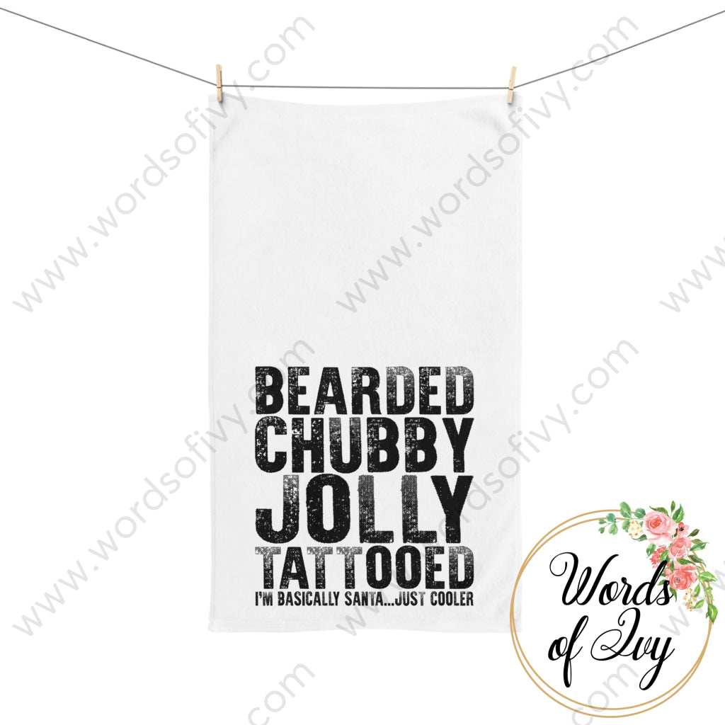 Hand Towel - Bearded Chubby Jolly Tattooed I’m Basically Santa 221008033 Home Decor