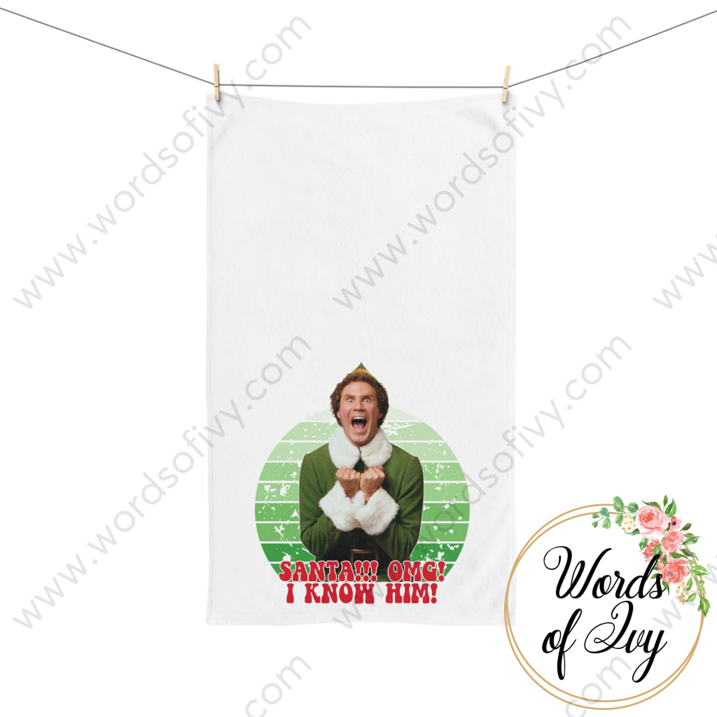 Hand Towel - Buddy The Elf Santa Omg I Know Him 221008028 Home Decor