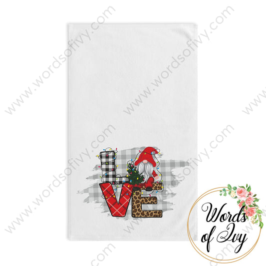 Hand Towel - Christmas Gnome Love 211117001 White Base / 28’ × 16’ Home Decor