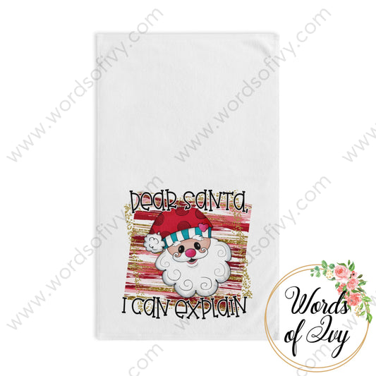 Hand Towel - Dear Santa I Can Explain 221122026 White Base / 28’’ × 16’’ Home Decor