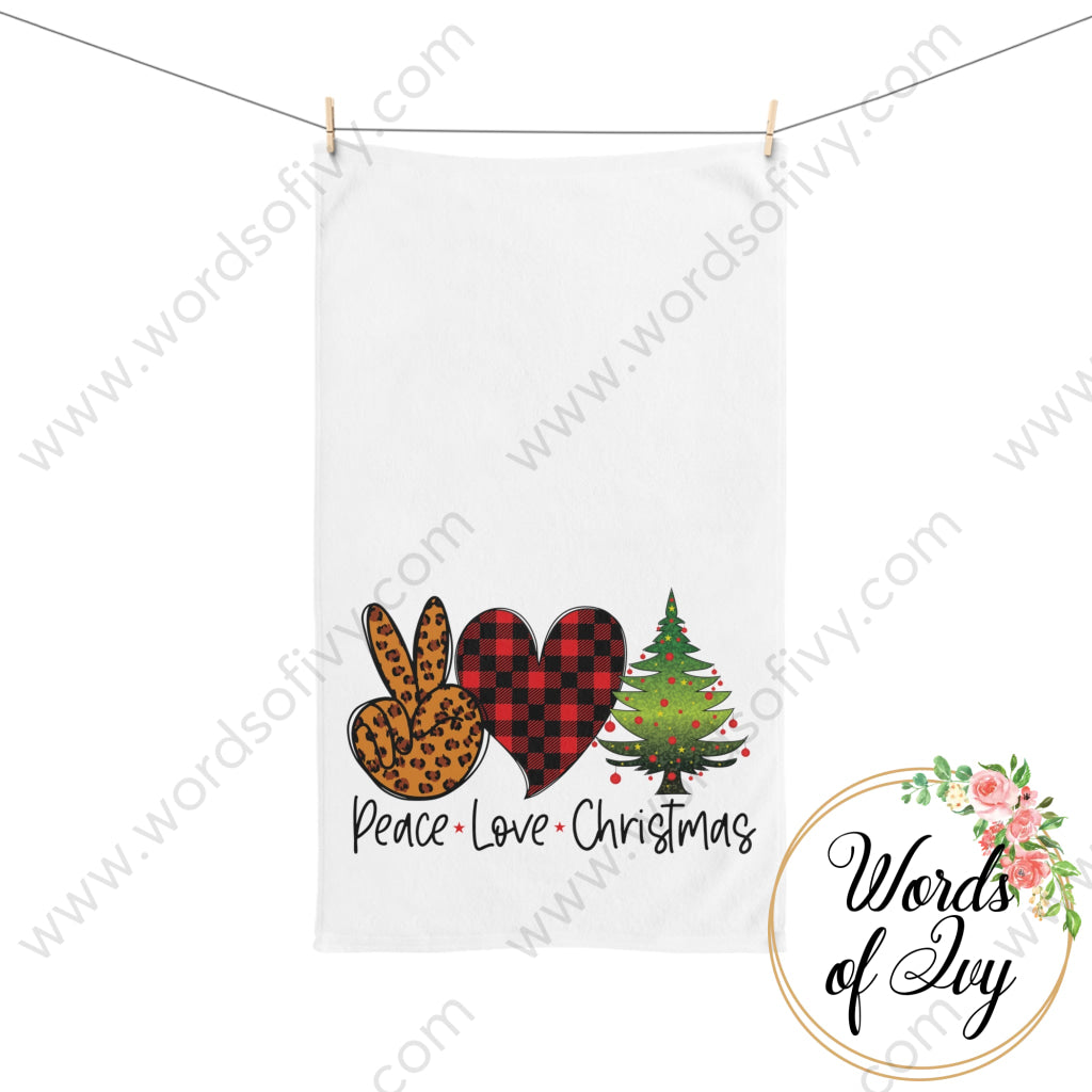 Hand Towel - Peace Love Christmas 211119003 | Nauti Life Tees