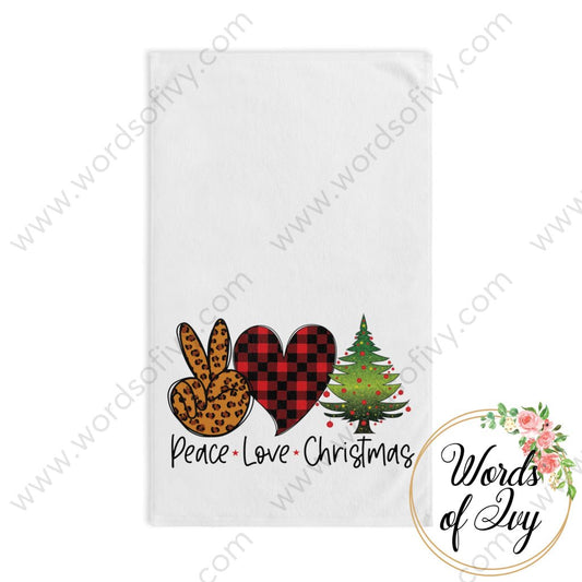 Hand Towel - Peace Love Christmas 211119003 White Base / 28’ × 16’ Home Decor