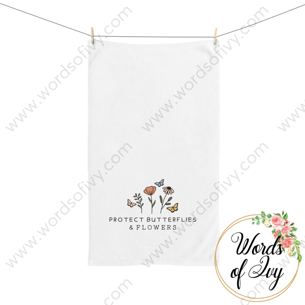 Hand Towel - Protect Butterflies And Flowers 211022010 Home Decor