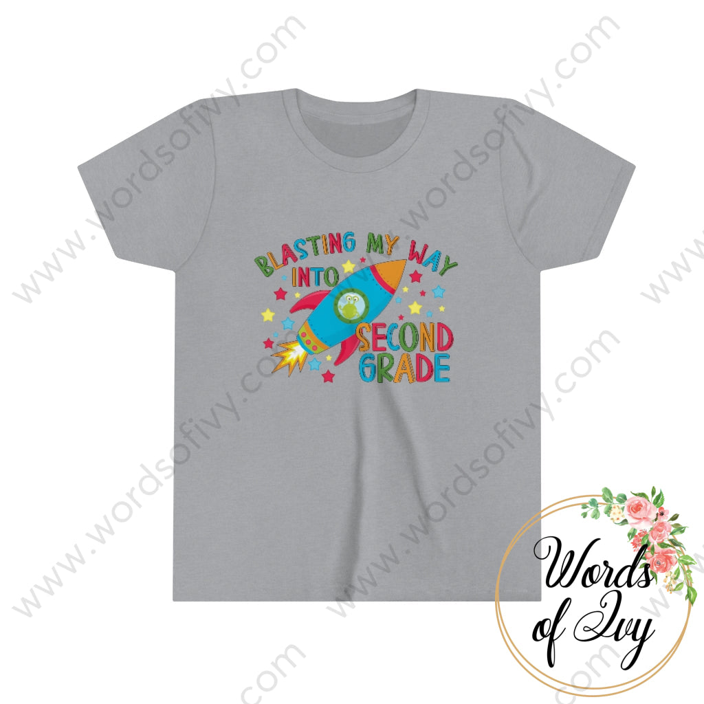 Kid Tee - Blasting My Way Into Second Grade 220723011 Athletic Heather / S Kids Clothes