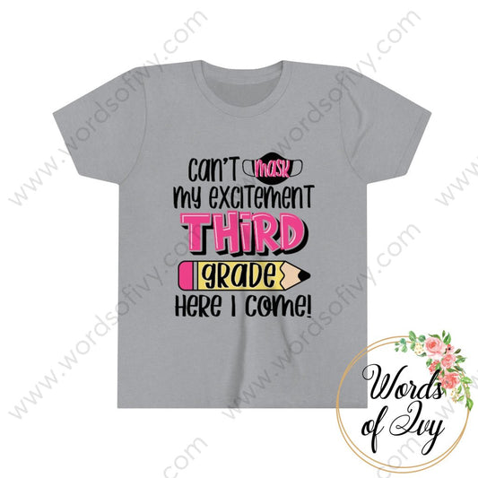 Kid Tee - Can't Mask my excitement 3rd pink 220714011 | Nauti Life Tees