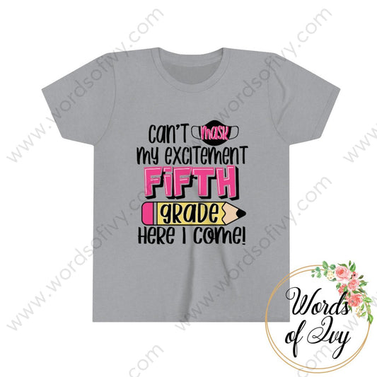 Kid Tee - Can't Mask my excitement 5th pink 220714015 | Nauti Life Tees