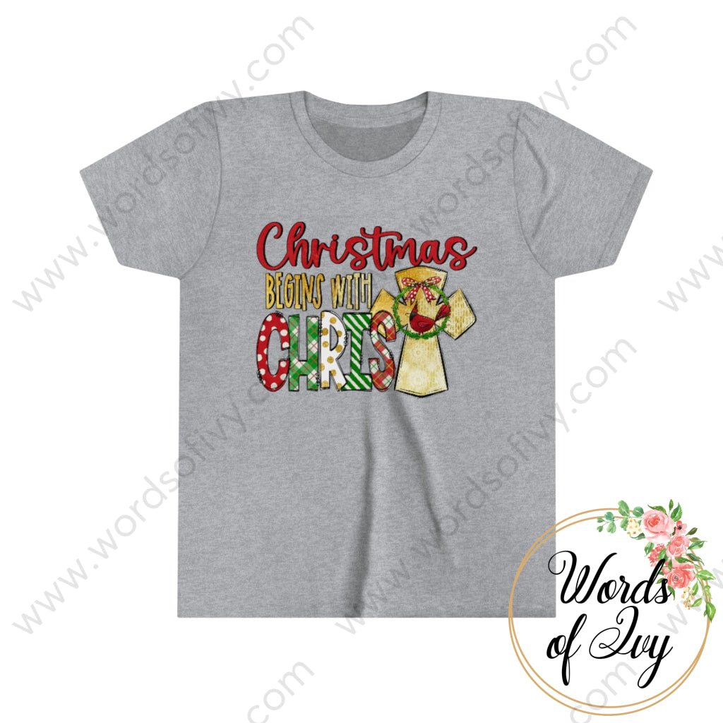 Kid Tee - Christmas begins with Christ 220910003 | Nauti Life Tees