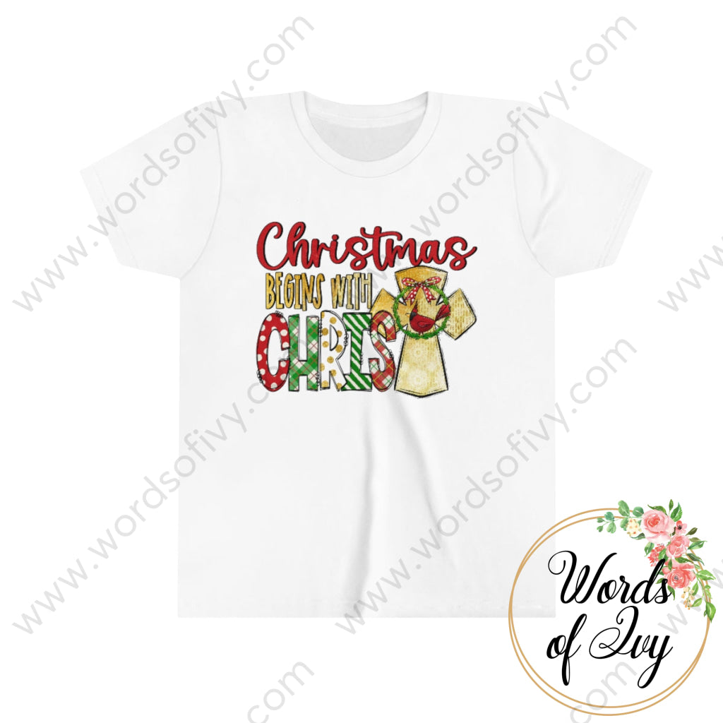 Kid Tee - Christmas begins with Christ 220910003 | Nauti Life Tees