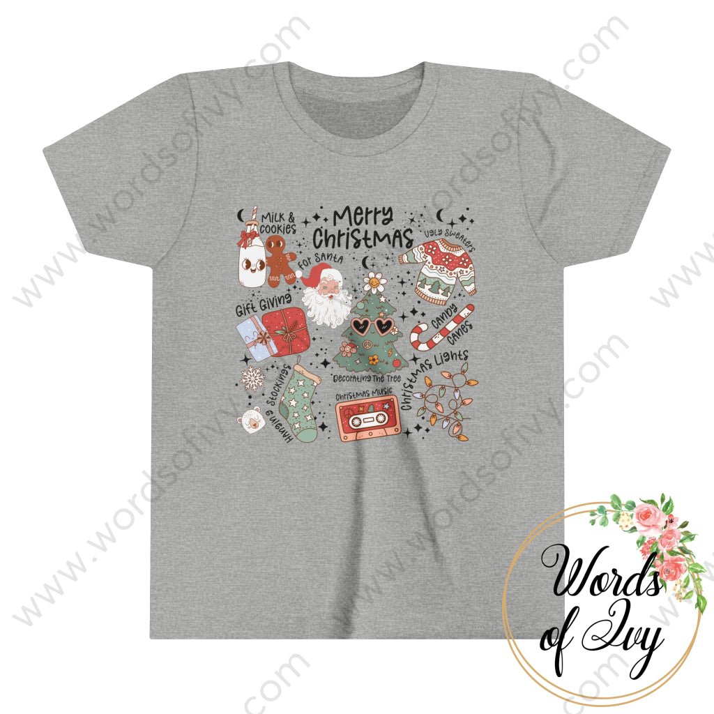 Kid Tee - Christmas Collage 231107001 Athletic Heather / S Kids Clothes