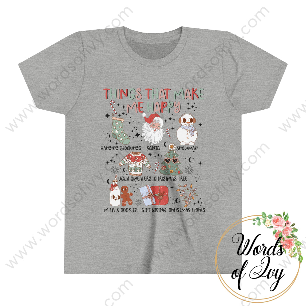 Kid Tee - Christmas Things That Make Me Happy 230708001 Athletic Heather / S Kids Clothes