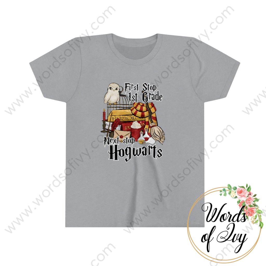 Kid Tee - First Stop 1St Grade Next Hogwarts 220719004 Athletic Heather / L Kids Clothes