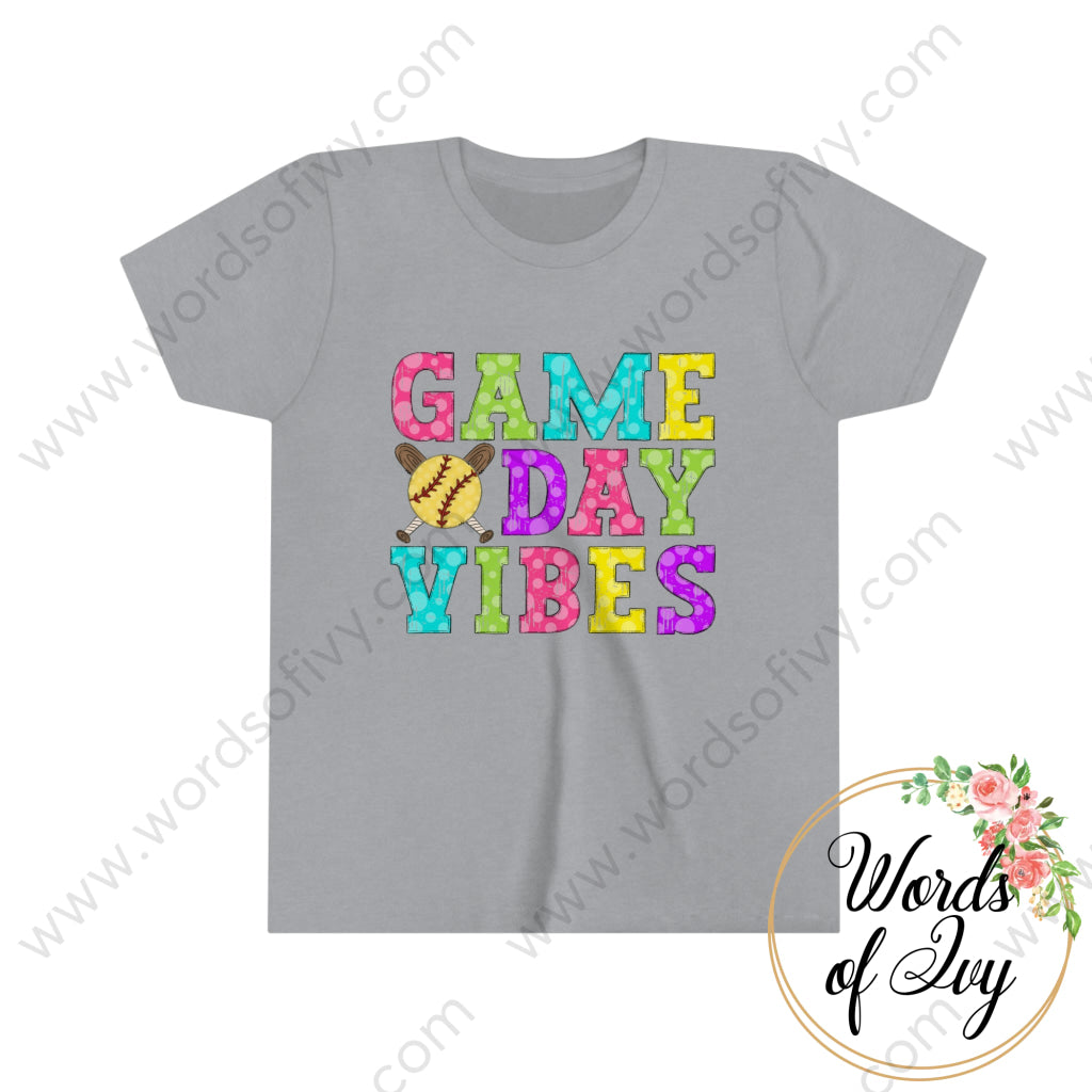 Kid Tee - Game Day Vibes Softball 230429010 Athletic Heather / S Kids Clothes