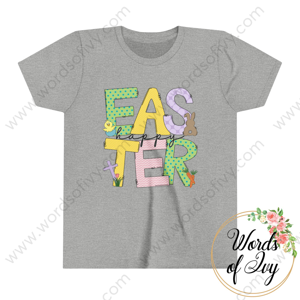 Kid Tee - Happy Easter 220305012 Athletic Heather / S Kids Clothes