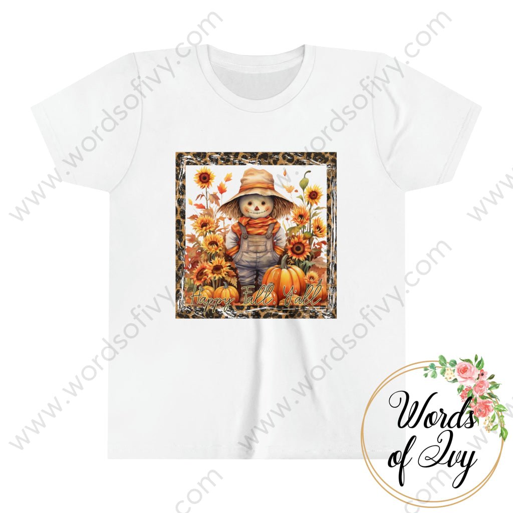 Kid Tee - Happy Fall Yall Scarecrow 230821004 White / M Kids Clothes