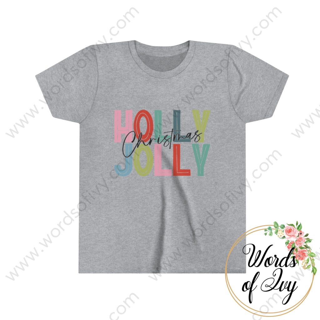 Kid Tee - Holly Jolly Christmas 221025001 Athletic Heather / S Kids Clothes