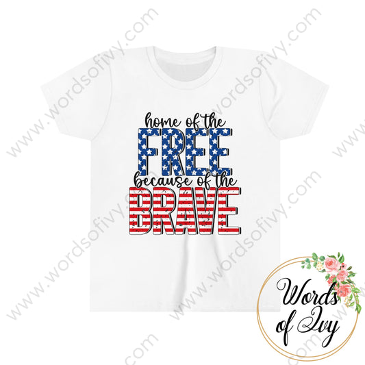 Kid Tee - Home Of The Free Because Brave 220519004 White / S Kids Clothes