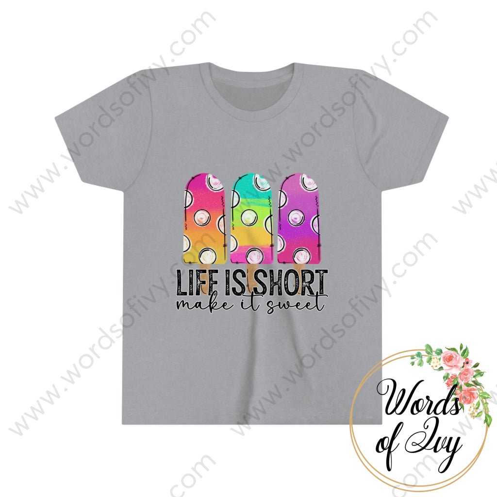 Kid Tee - Life Is Short Make It Sweet 220409011 Athletic Heather / S Kids Clothes