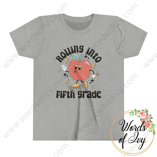 Kid Tee - Rolling Into Fifth Grade 230822006 Athletic Heather / Xl Kids Clothes